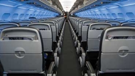 Seat rows inside an airplane