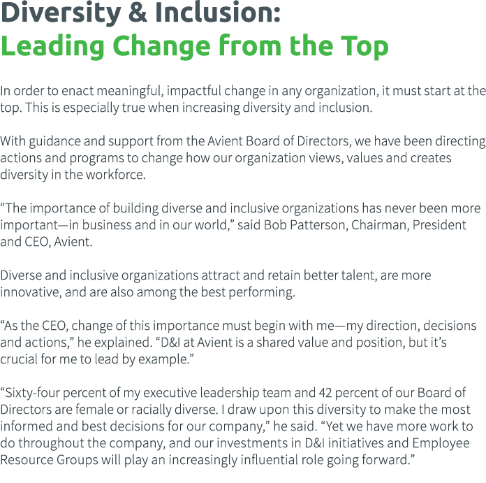 Diversity & Inclusion:  Leading Change from the Top In order to enact meaningful, impactful change in any organizatio