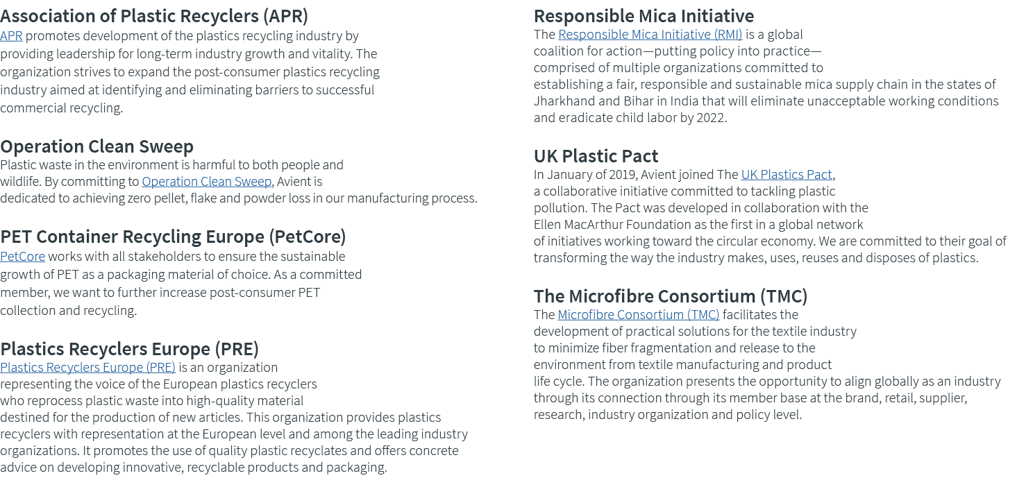 Association of Plastic Recyclers (APR) APR promotes development of the plastics recycling industry by providing leade