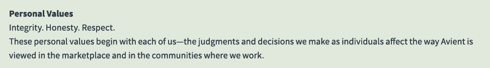 Personal Values Integrity. Honesty. Respect. These personal values begin with each of us—the judgments and decisions ...