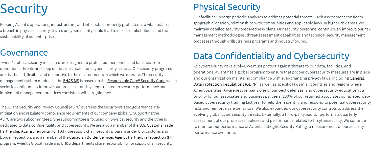 Security Keeping Avient’s operations, infrastructure, and intellectual property protected is a vital task, as a breac...