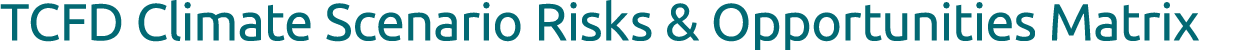 TCFD Climate Scenario Risks & Opportunities Matrix